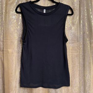 Free People Movement Black Ribbed Stretchy Muscle Tank Top Small